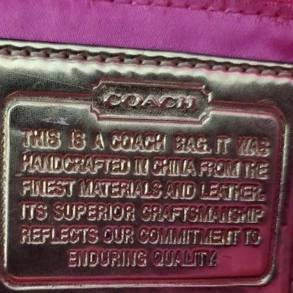 Coach poppy bag, RARE, large, women’s handbag, in pink and orange purse, fall - Picture 3 of 13